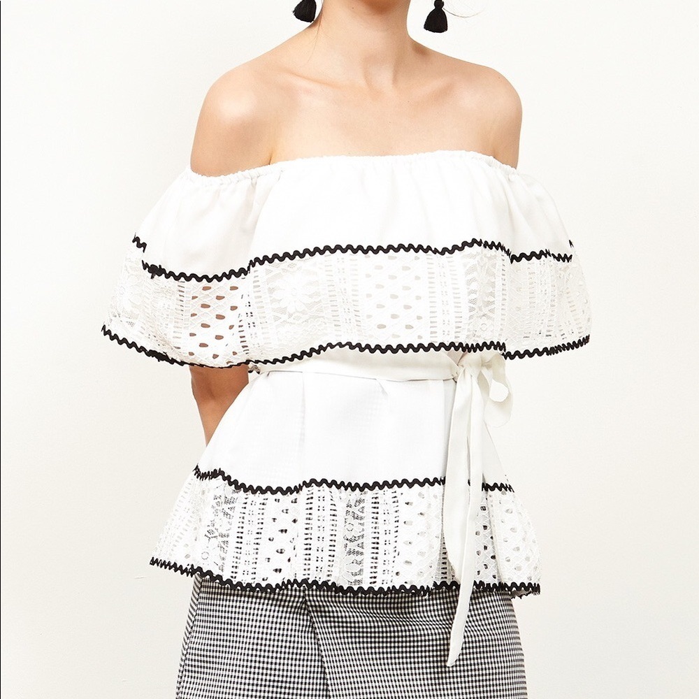 Maddie lace off the shoulder top